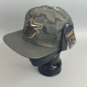 Pro Standard Baltimore Orioles Camo Leather Visor Strapback Hat MLB NEW